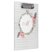 Modernes botanisches Blumenholz Klemmbrett (Rechts)