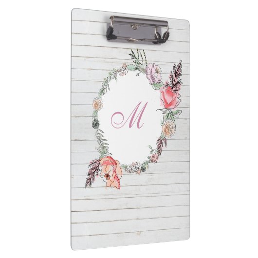 Modernes botanisches Blumenholz Klemmbrett (Rechts)