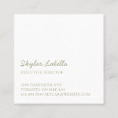 Modernes Botanisches Blumenlogo Logodesign Grün Quadratische Visitenkarte (Rückseite)