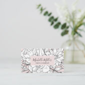 Modernes Botanisches Blush-Script Visitenkarte (Stehend Vorderseite)
