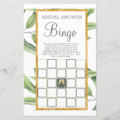 Modernes Botanisches Brautparty Bingo Game (Vorderseite)