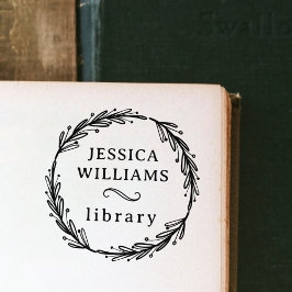 Modernes botanisches Buchzeichen der Personalbibli Gummistempel