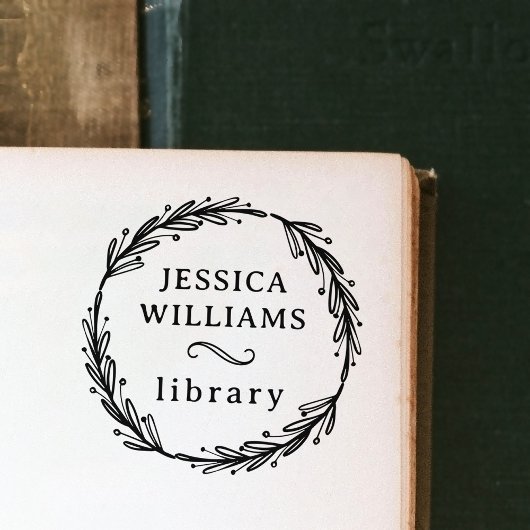 Modernes botanisches Buchzeichen der Personalbibli Permastempel