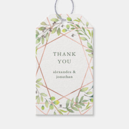 Modernes botanisches | Copper Look Vielen Dank Geschenkanhänger