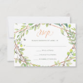 Modernes botanisches | Copper Look Wedding RSVP (Vorderseite)