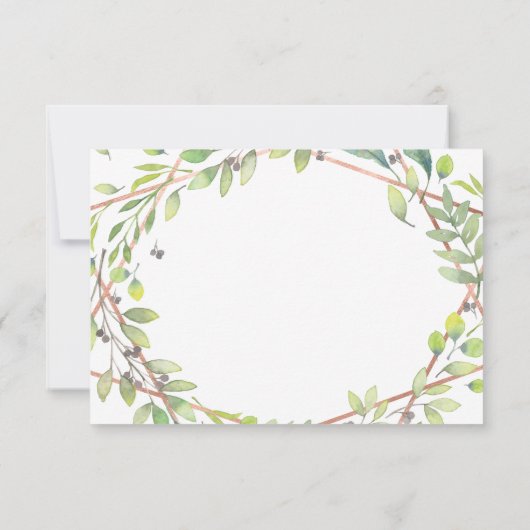 Modernes botanisches | Copper Look Wedding RSVP (Rückseite)