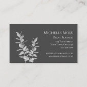 Modernes botanisches Elegantes Blumengrau Visitenkarte (Vorderseite)