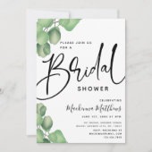 Modernes botanisches Elegantes Eukalyptus-Brautpar Einladung (Vorderseite)