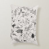 Modernes botanisches Erröten mit schwarzer Markenb Dekokissen (Rückseite(Vertikal))