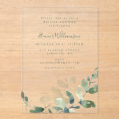 Modernes botanisches Eukalyptus-Boho-Brautparty Acryleinladungen (Vorderseite)