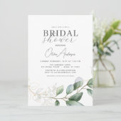 Modernes botanisches Eukalyptus-Boho-Brautparty Einladung (Stehend Vorderseite)