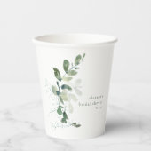 Modernes botanisches Eukalyptus-Brautparty Pappbecher (Vorderseite)