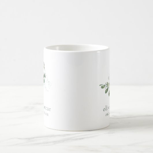 Modernes botanisches Eukalyptus-Minimalistisches G Kaffeetasse (Mittel)