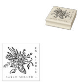 Modernes Botanisches Ex Libris Individuelle Name B Gummistempel (Stempel)