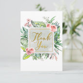 Modernes Botanisches Flora-Elegantes Chic Danke (Stehend Vorderseite)