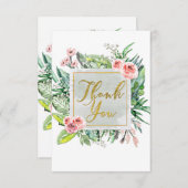 Modernes Botanisches Flora-Elegantes Chic Danke (Vorne/Hinten)