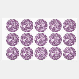 Modernes botanisches florales Lila Etiketten