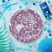 Modernes botanisches florales Lila Pappteller (Party)