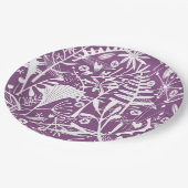 Modernes botanisches florales Lila Pappteller (Schrägansicht)