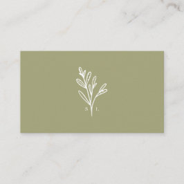 Modernes Botanisches Foliage Line Art Monogram Oli Visitenkarte