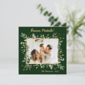 Modernes botanisches Foto Buon Natale Feiertagskarte (Stehend Vorderseite)