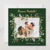 Modernes botanisches Foto Buon Natale Feiertagskarte (Vorderseite)