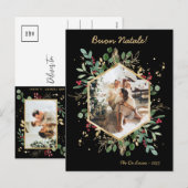 Modernes botanisches Foto Buon Natale Feiertagspostkarte (Vorne/Hinten)