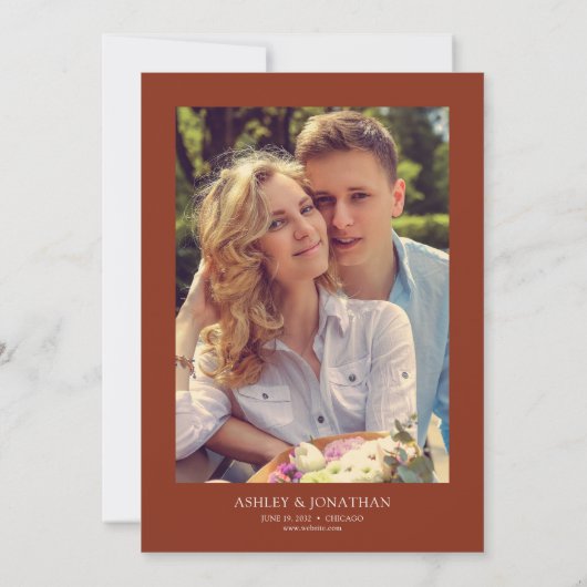 Modernes botanisches Foto Einladung (Rückseite)