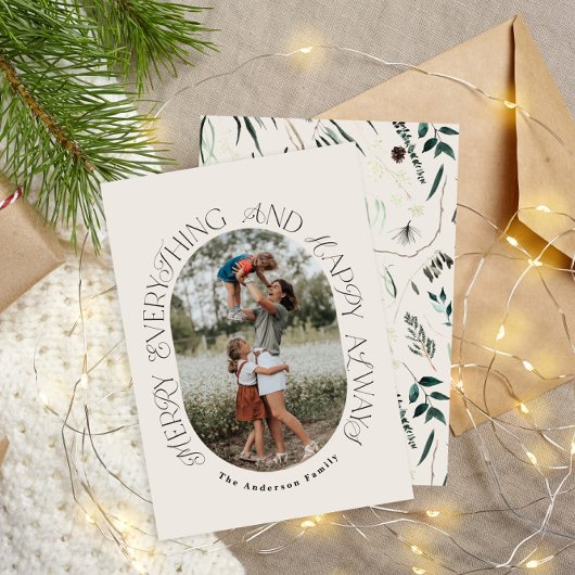 Modernes Botanisches Foto Feiertagskarte