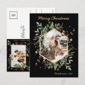 Modernes botanisches Foto Feiertagspostkarte (Vorne/Hinten)