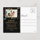 Modernes botanisches Foto Feiertagspostkarte (Rückseite)