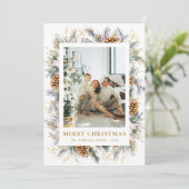 Modernes botanisches Foto formt frohe Weihnachten (Stehend Vorderseite)