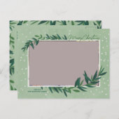 Modernes botanisches Foto Grün Frohe Weihnachten (Vorne/Hinten)