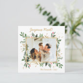 Modernes botanisches Foto Joyeux Weihnachten (Stehend Vorderseite)