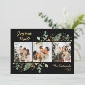 Modernes botanisches Foto Joyeux Weihnachten (Stehend Vorderseite)