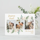 Modernes botanisches Foto Joyeux Weihnachten (Stehend Vorderseite)