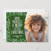 Modernes botanisches Frohe Weihnachtsfest - Foto - Feiertagskarte (Vorderseite)