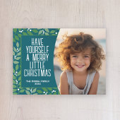 Modernes botanisches frostiges Weihnachtsfest - Aq Feiertagskarte