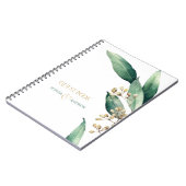 Modernes botanisches Gästebuch im Grünen Notizblock (Linke Seite)