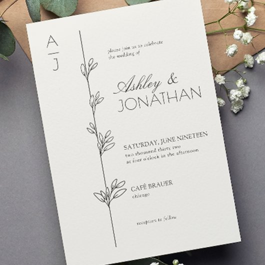 Modernes Botanisches Gebilde Einladung