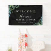 Modernes botanisches Greenery Black Party Banner (Insitu)