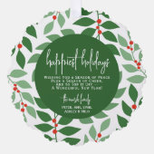 Modernes botanisches Grün - Foto - schönster Urlau Ornament Karte (Vorderseite)