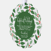 Modernes botanisches Grün - Foto - schönster Urlau Ornament Karte (Links)