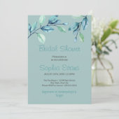 Modernes botanisches Grün Verlasse Grünes Brautpar Einladung (Stehend Vorderseite)