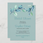 Modernes botanisches Grün Verlasse Grünes Brautpar Einladung (Vorne/Hinten)