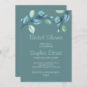 Modernes botanisches Grün Verlasse Grünes Brautpar Einladung (Vorne/Hinten)