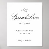 Modernes botanisches Hochzeitssymbol für das Braut Poster (Vorne)