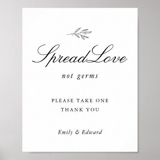 Modernes botanisches Hochzeitssymbol für das Braut Poster (Vorne)