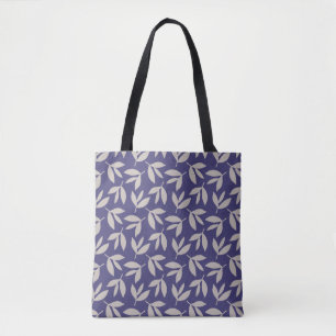 Modernes botanisches inspiriert Blau & Grau Tasche