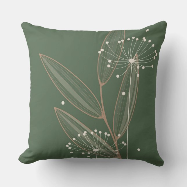 Modernes botanisches kissen (Vorderseite)